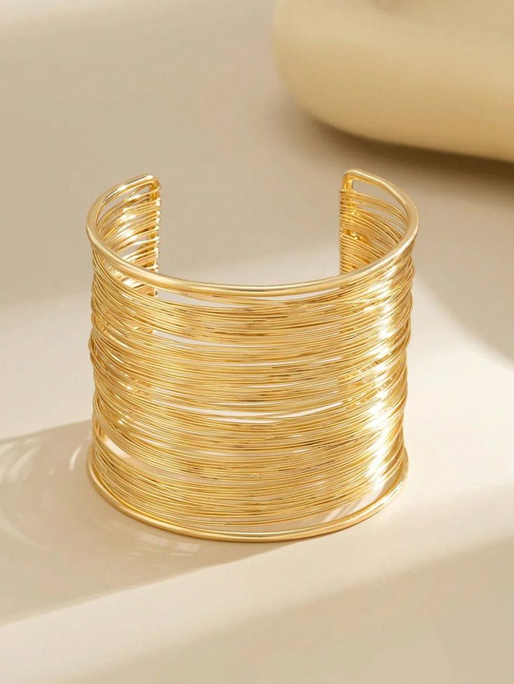 Elegant Wire Wrap Gold Cuff Bracelet