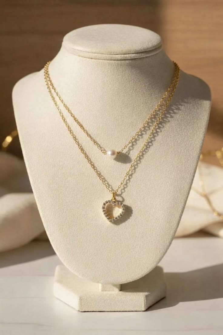Heart Pendant Layered Necklace