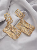 Geometric Gold Statement Earrings