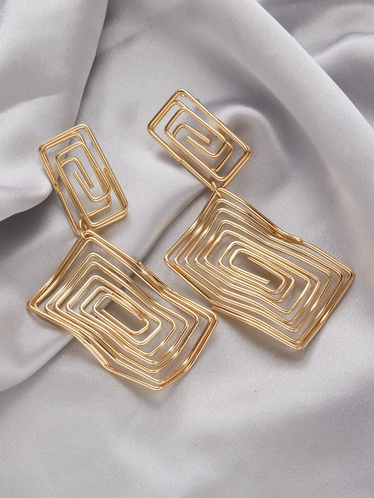 Geometric Gold Statement Earrings