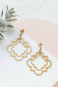 Moroccan Clover Gold Drop Earrings